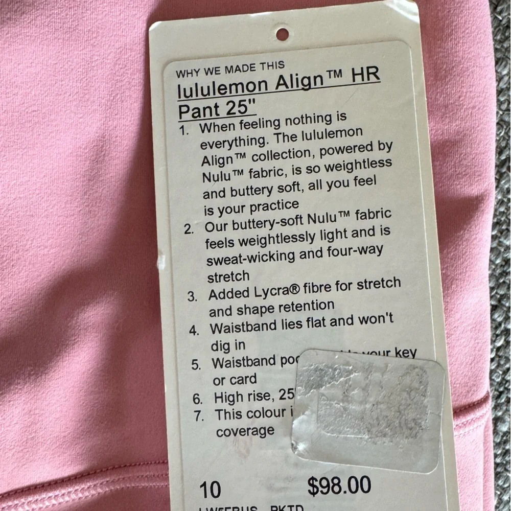 Lululemon athletica Leggings Align High Rise 25” Pink Tide Run yoga active wear